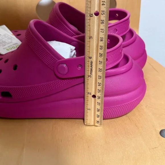 New CROCS Crush Platform High Clogs Bright Fuchsia Hot Pink Shoes Women's 10 - Picture 11 of 16